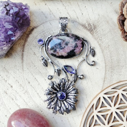 Pendentif fleur bohème chic...