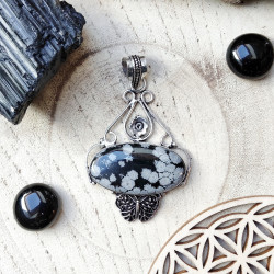 Pendentif fleur et papillon...