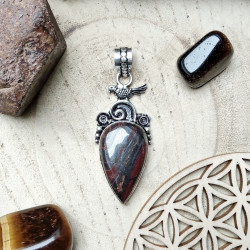 Pendentif oiseau et fleurs...