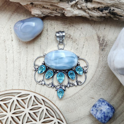 Pendentif argent, opale...