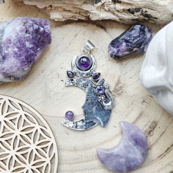 Pendentif lune bohème chic...